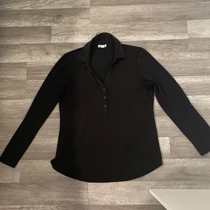 dressy shirt, black, button up in front, black color